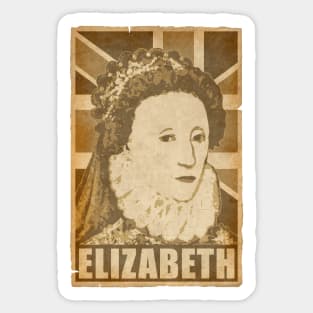 Elizabeth Queen Of England Propaganda Poster Pop Art Sticker